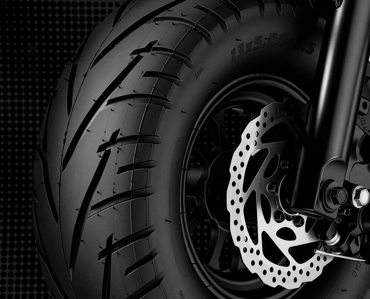Tubeless pneumatic tire close-up