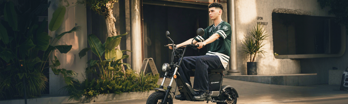 Rider using an ECOROAD scooter through the app