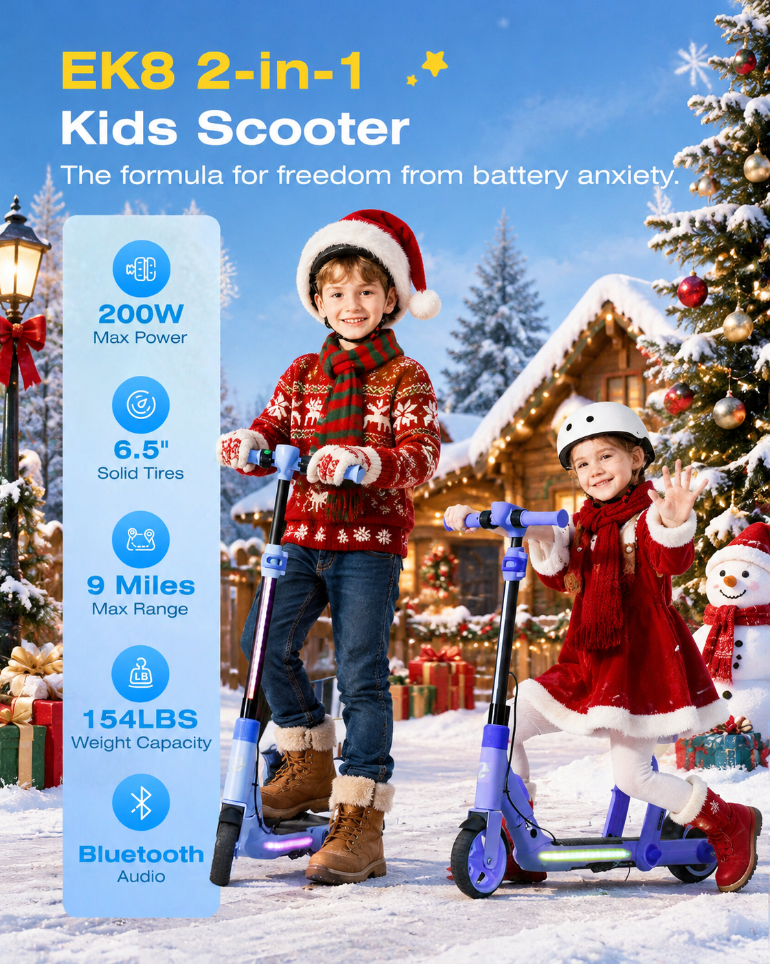 EK6/EK8 Kids Electric Scooter Christmas Gift Set